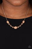 Space Glam - Rose Gold Necklace - Paparazzi Accessories Necklace Bedazzle Me Pretty Mobile Fashion Boutique