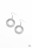 Sparkle Splurge - Silver Earrings - Paparazzi Accessories Earrings Bedazzle Me Pretty Mobile Fashion Boutique