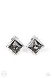 Sparkle Squared - Silver Clip-On Earrings - Paparazzi Accessories Clip-On Bedazzle Me Pretty Mobile Fashion Boutique