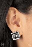 Sparkle Squared - Silver Clip-On Earrings - Paparazzi Accessories Clip-On Bedazzle Me Pretty Mobile Fashion Boutique