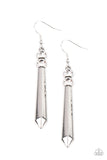 Sparkle Stream - White Earrings - Paparazzi Accessories Earrings Bedazzle Me Pretty Mobile Fashion Boutique