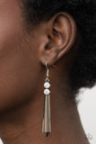 Sparkle Stream - White Earrings - Paparazzi Accessories Earrings Bedazzle Me Pretty Mobile Fashion Boutique