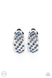 Sparkling Shells - Blue Clip-On Earrings - Paparazzi Accessories Clip-On Earrings Bedazzle Me Pretty Mobile Fashion Boutique