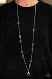 Sparkling Sophistication - Blue Lanyard - Paparazzi Accessories Lanyard Bedazzle Me Pretty Mobile Fashion Boutique