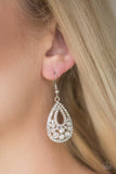 Sparkling Stardom - White Earrings - Paparazzi Accessories Earrings Bedazzle Me Pretty Mobile Fashion Boutique