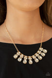 Sparkly Ever After - Gold Necklace - Paparazzi Accessories Necklace Bedazzle Me Pretty Mobile Fashion Boutique