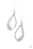 Sparkly Side Effects - White Earrings - Paparazzi Accessories Earrings Bedazzle Me Pretty Mobile Fashion Boutique