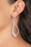 Sparkly Side Effects - White Earrings - Paparazzi Accessories Earrings Bedazzle Me Pretty Mobile Fashion Boutique