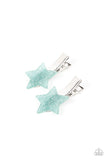 Sparkly Star Chart - Blue Hair Clip - Paparazzi Accessories Hair Clip Bedazzle Me Pretty Mobile Fashion Boutique