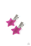 Sparkly Star Chart - Pink Hair Clip - Paparazzi Accessories Hair Clip Bedazzle Me Pretty Mobile Fashion Boutique