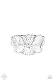 Sparkly State of Mind - White Ring - Paparazzi Accessories Ring Bedazzle Me Pretty Mobile Fashion Boutique
