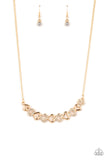 Sparkly Suitor - Gold Necklace - Paparazzi Accessories Necklace Bedazzle Me Pretty Mobile Fashion Boutique