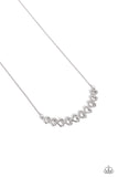 Sparkly Suitor - White Necklace - Paparazzi Accessories Necklace Bedazzle Me Pretty Mobile Fashion Boutique