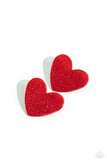 Sparkly Sweethearts - Red Post Earrings - Paparazzi Accessories Post Earrings Bedazzle Me Pretty Mobile Fashion Boutique