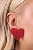 Sparkly Sweethearts - Red Post Earrings - Paparazzi Accessories Post Earrings Bedazzle Me Pretty Mobile Fashion Boutique