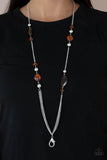Spectacularly Speckled - Brown Lanyard - Paparazzi Accessories Lanyard Bedazzle Me Pretty Mobile Fashion Boutique