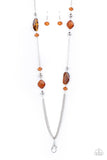Spectacularly Speckled - Brown Lanyard - Paparazzi Accessories Lanyard Bedazzle Me Pretty Mobile Fashion Boutique