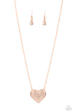 Spellbinding Sweetheart - Copper Necklace - Paparazzi Accessories Necklace Bedazzle Me Pretty Mobile Fashion Boutique