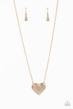 Spellbinding Sweetheart - Gold Necklace - Paparazzi Accessories Necklace Bedazzle Me Pretty Mobile Fashion Boutique