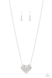 Spellbinding Sweetheart - White Necklace - Paparazzi Accessories Necklace Bedazzle Me Pretty Mobile Fashion Boutique