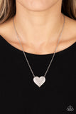 Spellbinding Sweetheart - White Necklace - Paparazzi Accessories Necklace Bedazzle Me Pretty Mobile Fashion Boutique