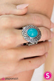SPIN There, Done That - Blue Ring - Paparazzi Accessories Ring Bedazzle Me Pretty Mobile Fashion Boutique