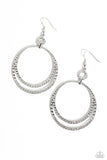 Spin Your HEELS - White Earrings - Paparazzi Accessories Earrings Bedazzle Me Pretty Mobile Fashion Boutique