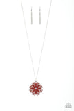 Spin Your PINWHEELS - Red Necklace - Paparazzi Accessories Necklace Bedazzle Me Pretty Mobile Fashion Boutique