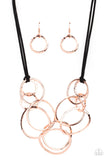 Spiraling Out of COUTURE - Copper Necklace - Paparazzi Accessories Necklace Bedazzle Me Pretty Mobile Fashion Boutique