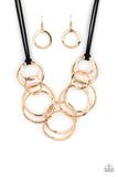 Spiraling Out of COUTURE - Gold Necklace - Paparazzi Accessories Necklace FS-Bedazzle Me Pretty Mobile Fashion Boutique