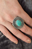 Spiraling Sands - Blue Ring - Paparazzi Accessories Ring Bedazzle Me Pretty Mobile Fashion Boutique