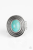 Spiraling Sands - Blue Ring - Paparazzi Accessories Ring Bedazzle Me Pretty Mobile Fashion Boutique