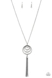 Spiraling Sparkle - Black Necklace - Paparazzi Accessories Necklace Bedazzle Me Pretty Mobile Fashion Boutique