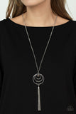 Spiraling Sparkle - Silver Necklace - Paparazzi Accessories Necklace Bedazzle Me Pretty Mobile Fashion Boutique