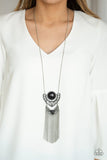 Spirit Trek - Black Necklace - Paparazzi Accessories Necklace Bedazzle Me Pretty Mobile Fashion Boutique