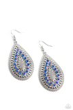 Spirited Socialite - Blue Earrings - Paparazzi Accessories Earrings Bedazzle Me Pretty Mobile Fashion Boutique