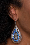Spirited Socialite - Blue Earrings - Paparazzi Accessories Earrings Bedazzle Me Pretty Mobile Fashion Boutique