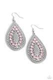Spirited Socialite - Pink Earrings - Paparazzi Accessories Earrings Bedazzle Me Pretty Mobile Fashion Boutique
