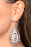 Spirited Socialite - Pink Earrings - Paparazzi Accessories Earrings Bedazzle Me Pretty Mobile Fashion Boutique