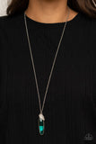 Spontaneous Sparkle - Green Necklace - Paparazzi Accessories Necklace Bedazzle Me Pretty Mobile Fashion Boutique