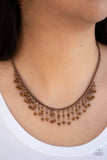 Sporadic Sparkle - Copper Necklace - Paparazzi Accessories Necklace Bedazzle Me Pretty Mobile Fashion Boutique