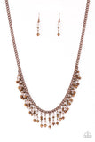 Sporadic Sparkle - Copper Necklace - Paparazzi Accessories Necklace Bedazzle Me Pretty Mobile Fashion Boutique