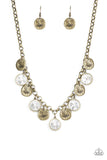 Spot On Sparkle - Brass Necklace - Paparazzi Accessories Necklace Bedazzle Me Pretty Mobile Fashion Boutique