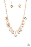 Spot On Sparkle - Gold Necklace - Paparazzi Accessories Necklace Bedazzle Me Pretty Mobile Fashion Boutique