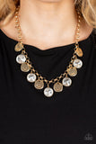 Spot On Sparkle - Gold Necklace - Paparazzi Accessories Necklace Bedazzle Me Pretty Mobile Fashion Boutique