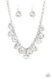 Spot On Sparkle - White Necklace - Paparazzi Accessories Necklace FS-Bedazzle Me Pretty Mobile Fashion Boutique