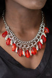Spring Daydream - Red Necklace - Paparazzi Accessories Necklace Bedazzle Me Pretty Mobile Fashion Boutique