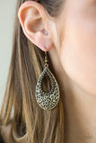 Spring Flinging - Brass Earrings - Paparazzi Accessories Earrings Bedazzle Me Pretty Mobile Fashion Boutique