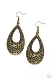 Spring Flinging - Brass Earrings - Paparazzi Accessories Earrings Bedazzle Me Pretty Mobile Fashion Boutique