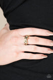 Spring Meadows - Brass Ring - Paparazzi Accessories Ring Bedazzle Me Pretty Mobile Fashion Boutique